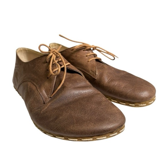 TIGRIS Men's Brown Leather Lace-Up Shoes Size 41 Comfortable Casual Footwear‎ SU